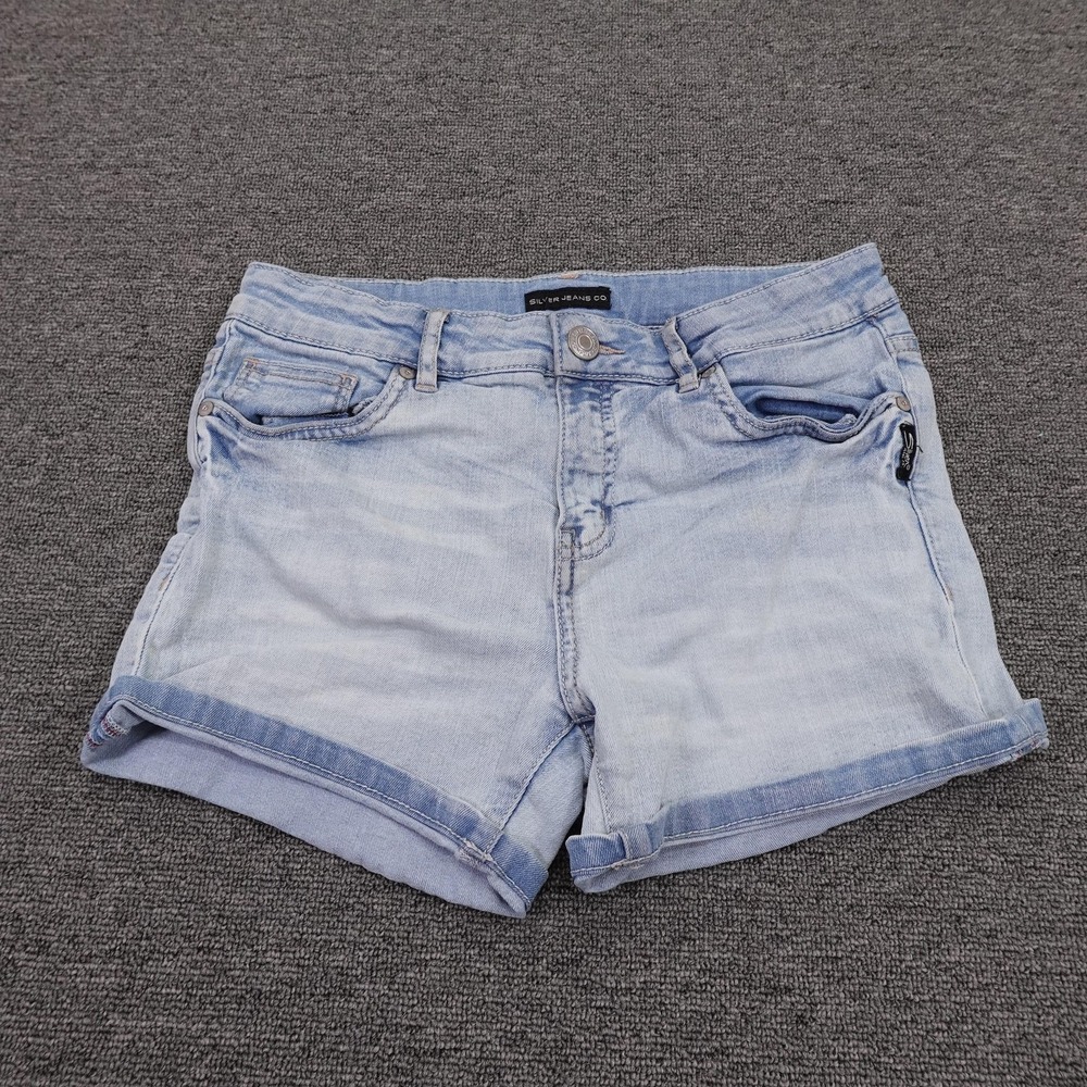 Silver Jeans Co. Shorts Girls 16 Blue Denim Lacy Cutoff Cuffed Stretch Summer